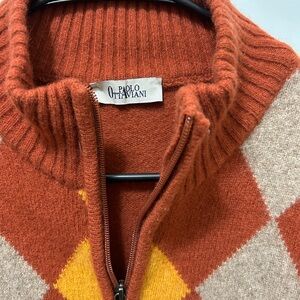 Paolo Ottaviani Argyle Zip-Up Sweater